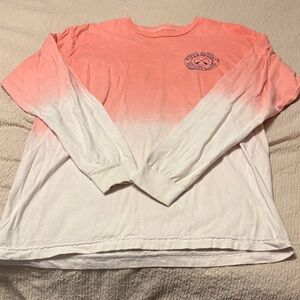 Gradient Long Sleeve Shirt - Pink and White